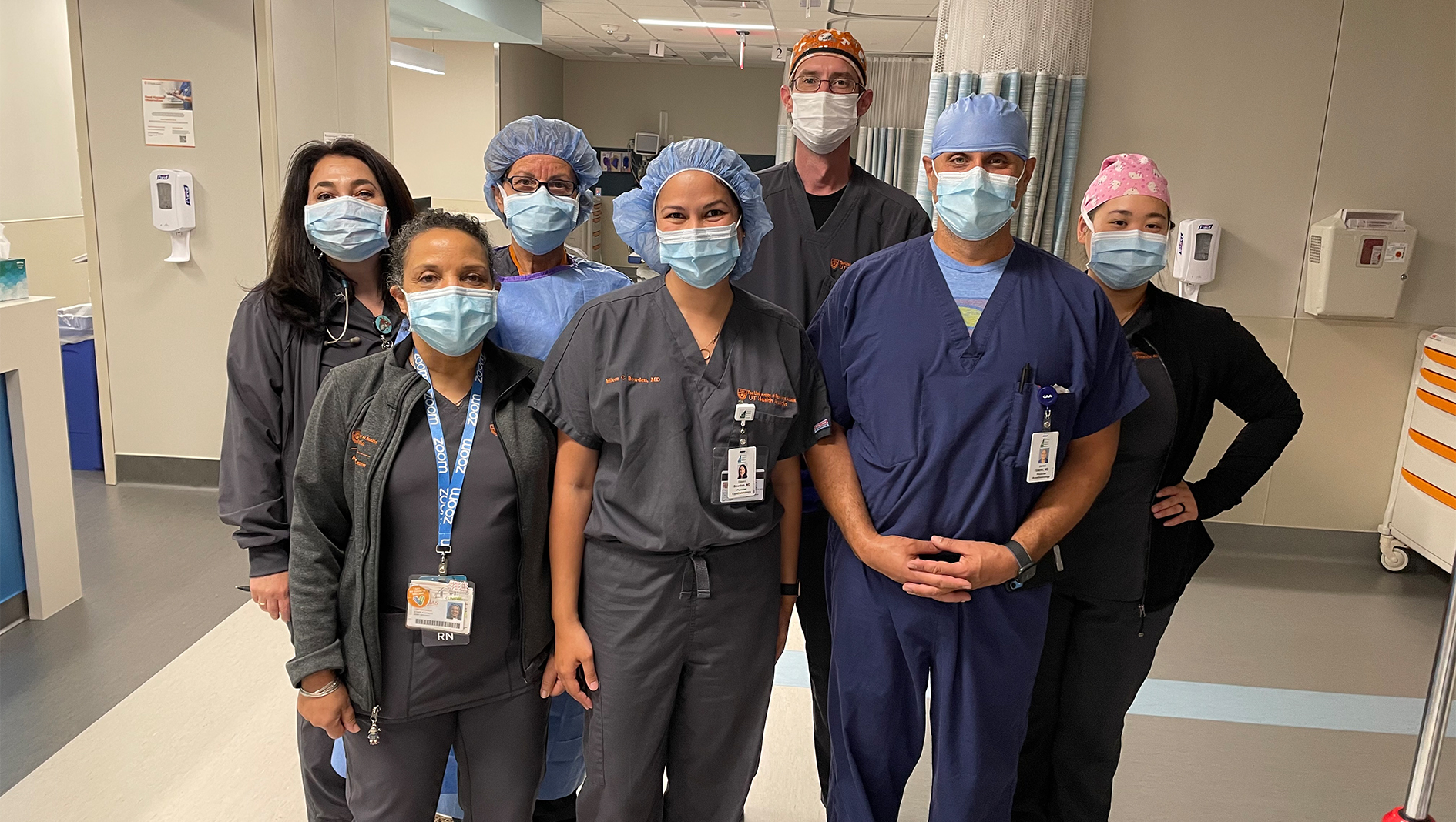 Seven members of the Ophthalmology Residency in a group photo.