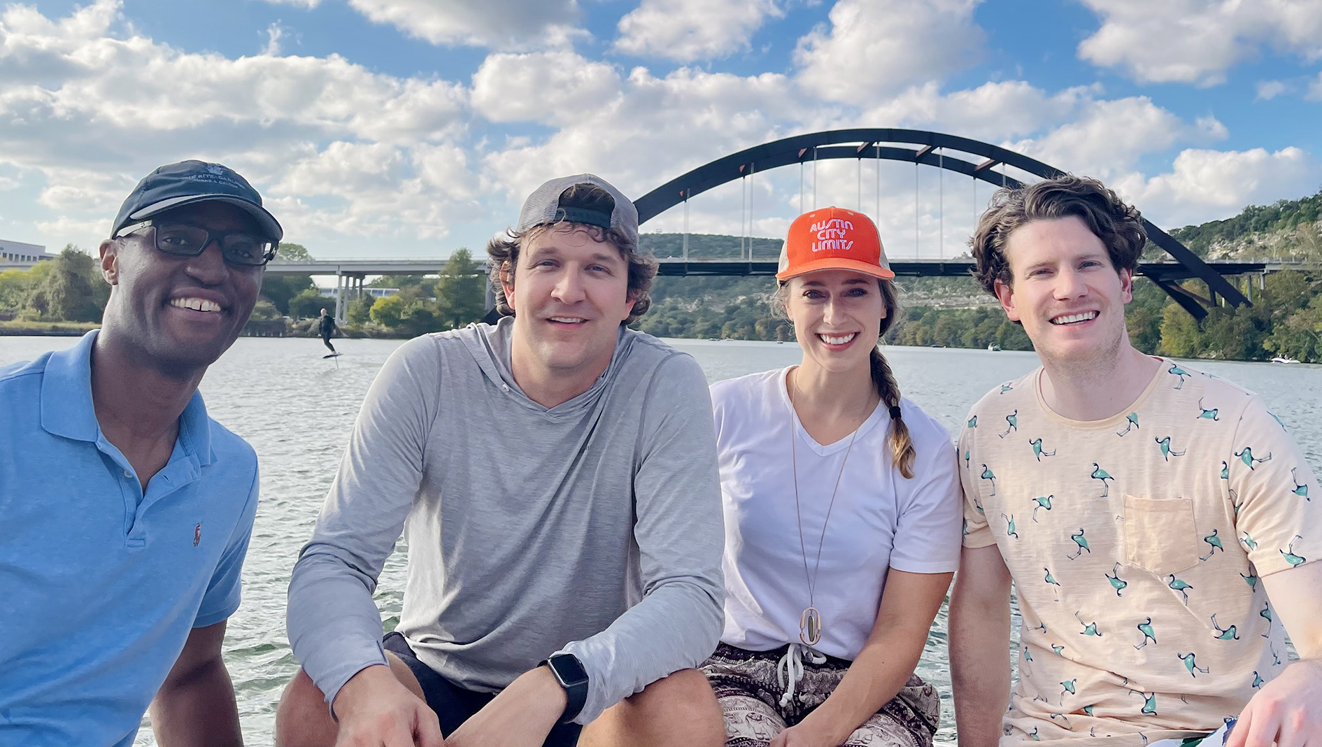 Group photo of the diagnostic radiology residents at the lake