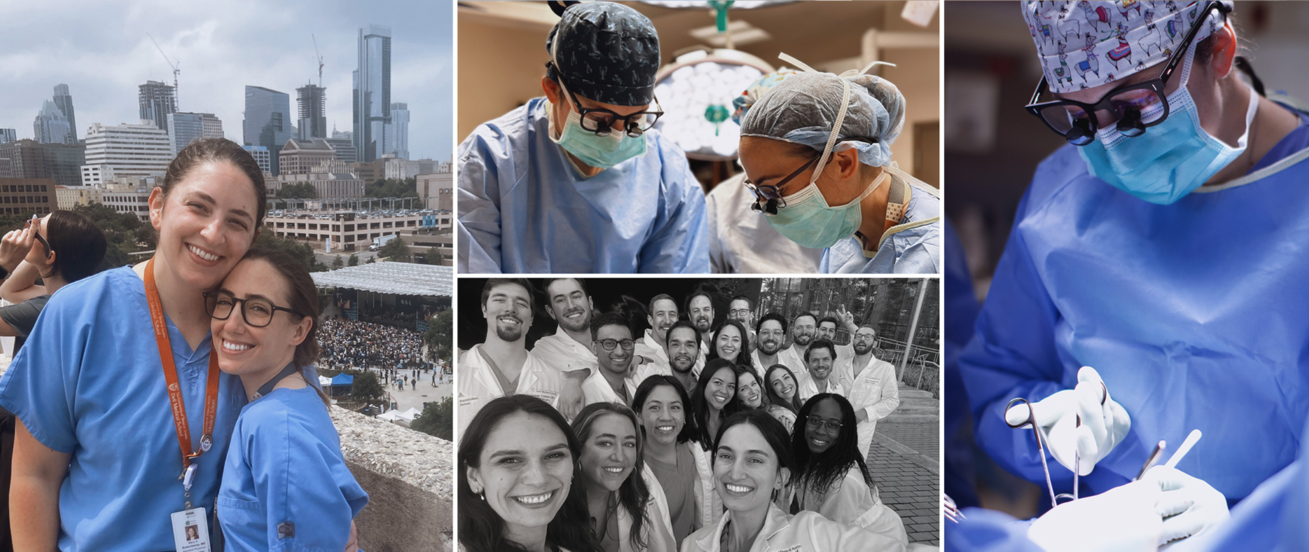 Collage of images of Mary Bokenkamp as a Dell Med resident.