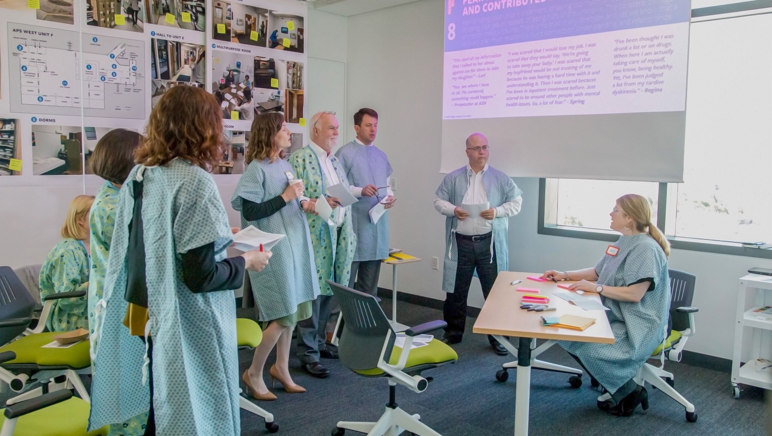 Small group activity in a medical classroom.